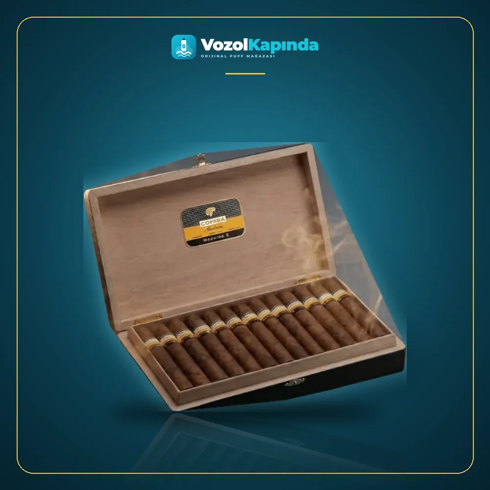 Cohiba Maduro 5 Genios 25’s Puro FREESHOP Orijinal Ambalaj Cohiba Maduro 5 Genios 25’s Puro FREESHOP ön yüz görseli, orijinal ambalaj