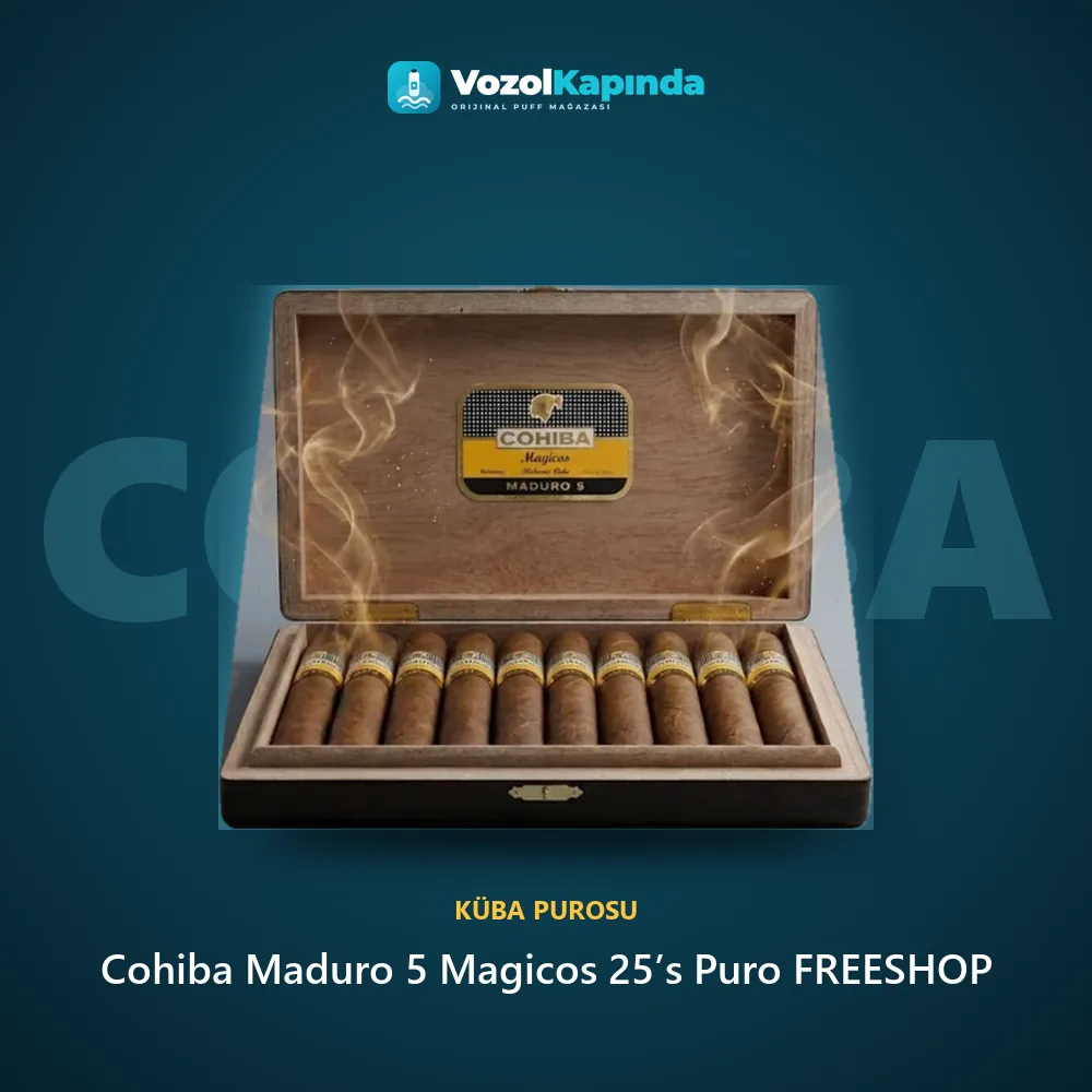 Cohiba Maduro 5 Magicos 25’s Puro FREESHOP Bilgi Kartı Cohiba Maduro 5 Magicos 25’s Puro FREESHOP sipariş avantajları: kapıda ödeme ve gizli paket