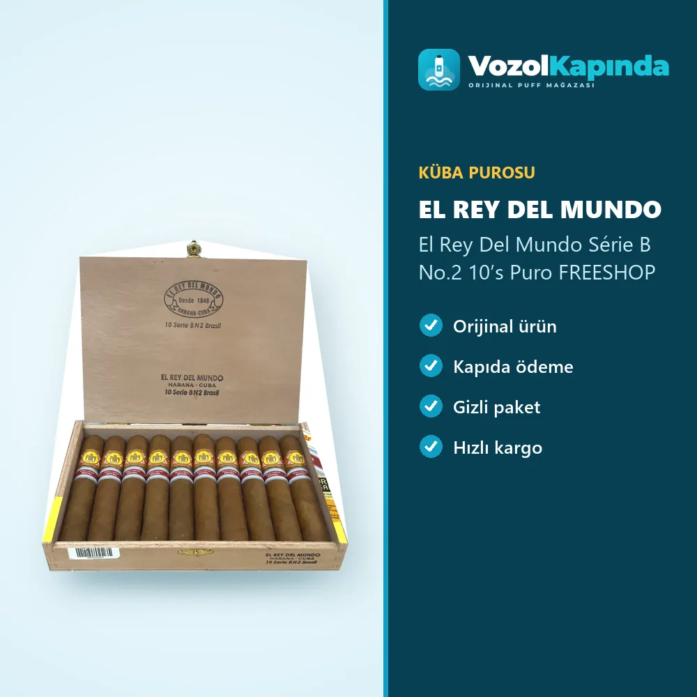 El Rey Del Mundo Série B No.2 10’s Puro FREESHOP özellikleri: orijinal ürün, kapıda ödeme, gizli paket