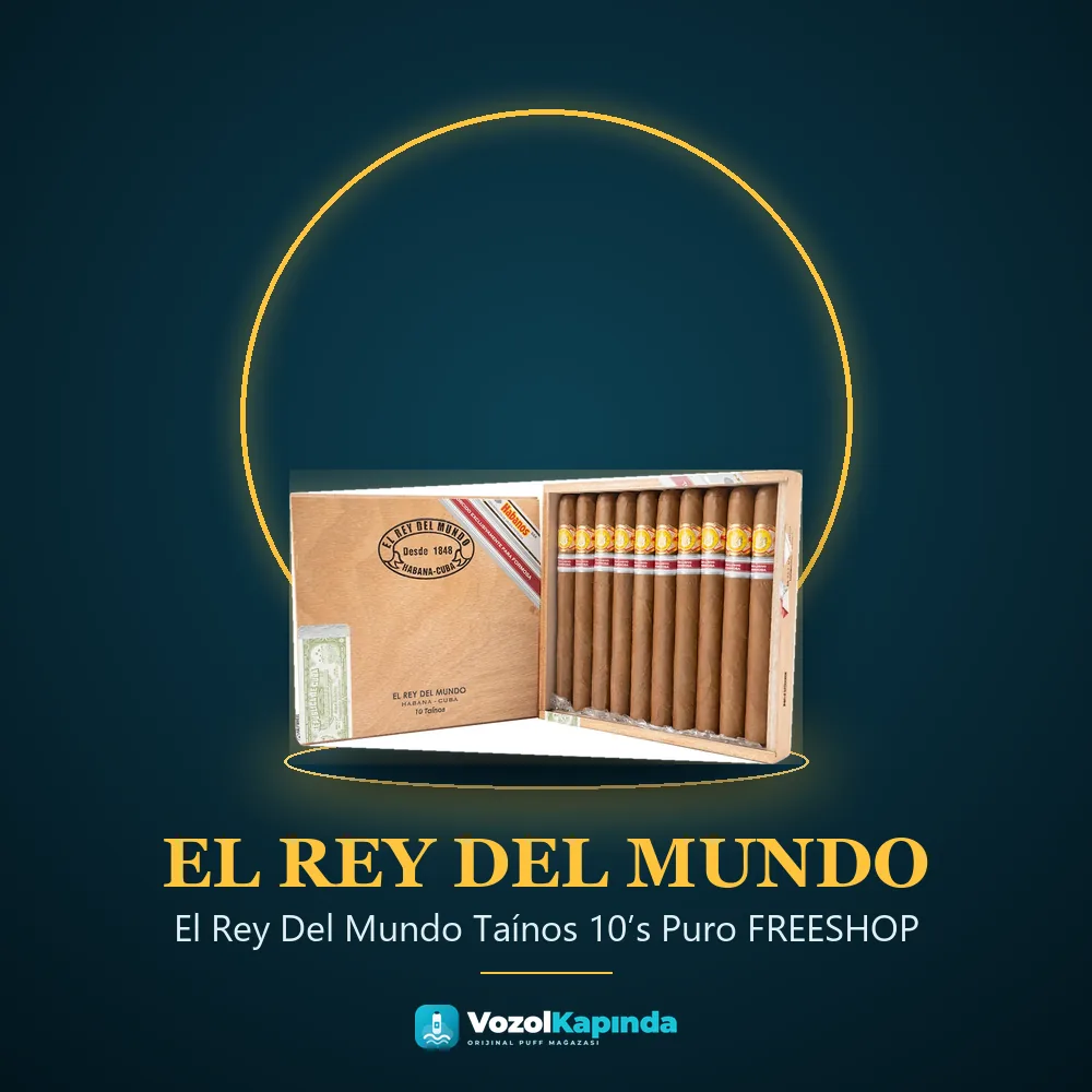 El Rey Del Mundo Taínos 10’s Puro FREESHOP Sipariş Bilgileri El Rey Del Mundo Taínos 10’s Puro FREESHOP bilgi kartı, orijinal Küba purosu