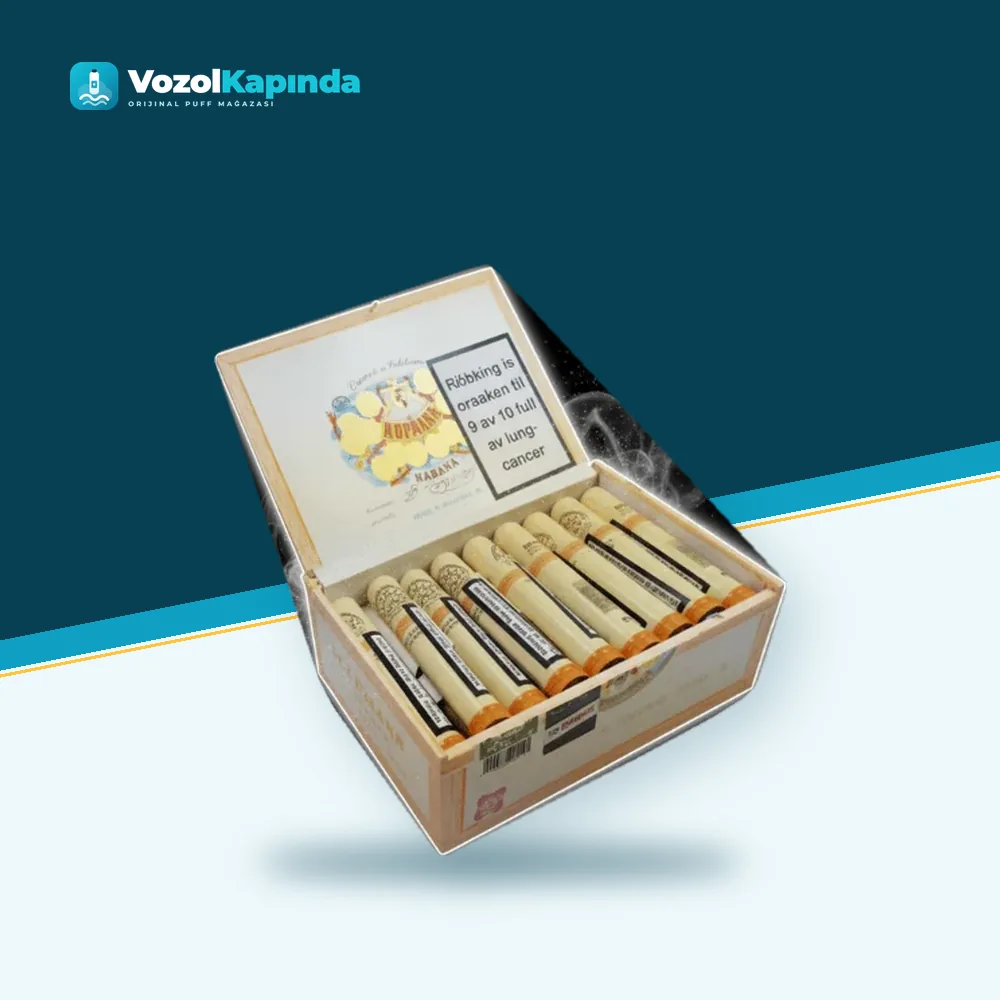 H. Upmann Coronas Junior Puro 25’s FREESHOP Orijinal Ambalaj H. Upmann Coronas Junior Puro 25’s FREESHOP ön yüz görseli, orijinal ambalaj