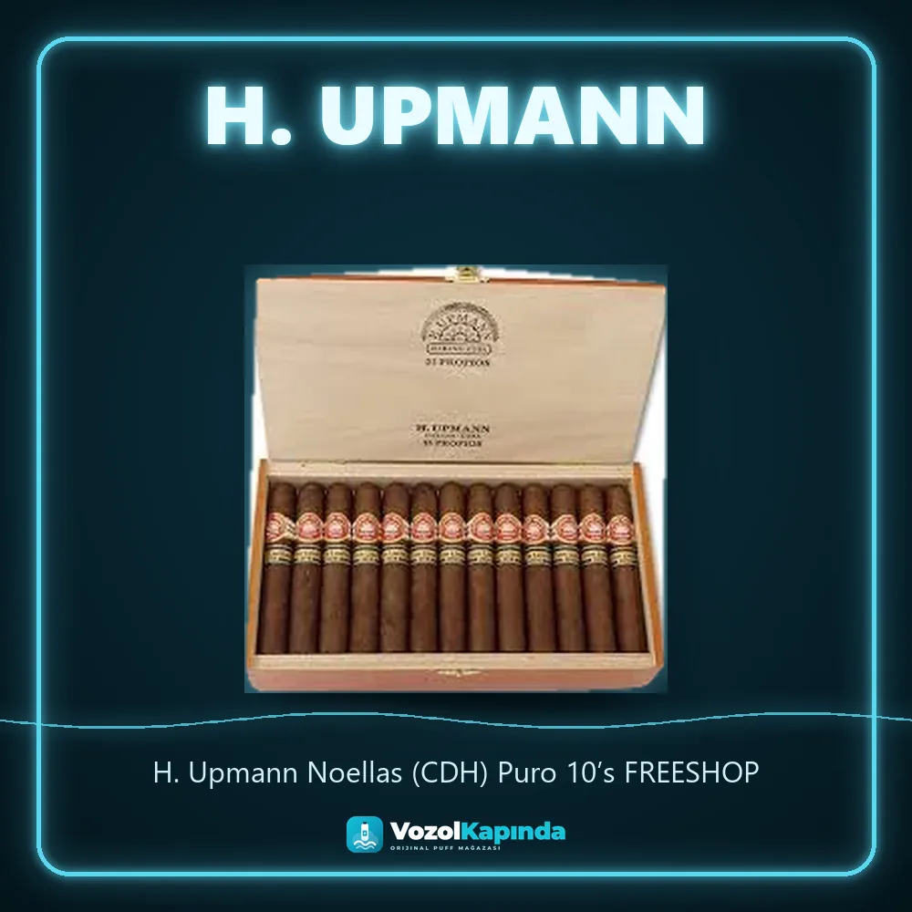 H. Upmann Noellas (CDH) Puro 10’s FREESHOP bilgi kartı, orijinal Küba purosu