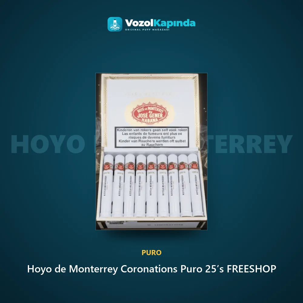 Hoyo de Monterrey Coronations Puro 25’s FREESHOP Sipariş Bilgileri Hoyo de Monterrey Coronations Puro 25’s FREESHOP sipariş avantajları: kapıda ödeme ve gizli paket