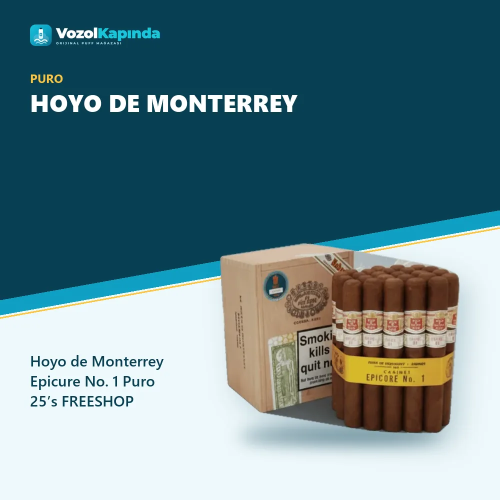 Hoyo de Monterrey Epicure No. 1 Puro 25’s FREESHOP Bilgi Kartı Hoyo de Monterrey Epicure No. 1 Puro 25’s FREESHOP sipariş avantajları: kapıda ödeme ve gizli paket