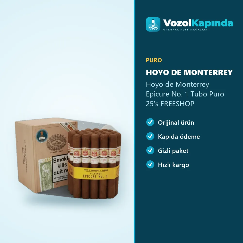 Hoyo de Monterrey Epicure No. 1 Tubo Puro 25’s FREESHOP Bilgi Kartı Hoyo de Monterrey Epicure No. 1 Tubo Puro 25’s FREESHOP bilgi kartı, orijinal puro