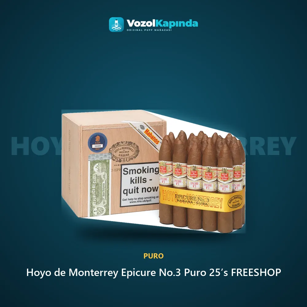 Hoyo de Monterrey Epicure No.3 Puro 25’s FREESHOP Bilgi Kartı Hoyo de Monterrey Epicure No.3 Puro 25’s FREESHOP özellikleri: orijinal ürün, kapıda ödeme, gizli paket