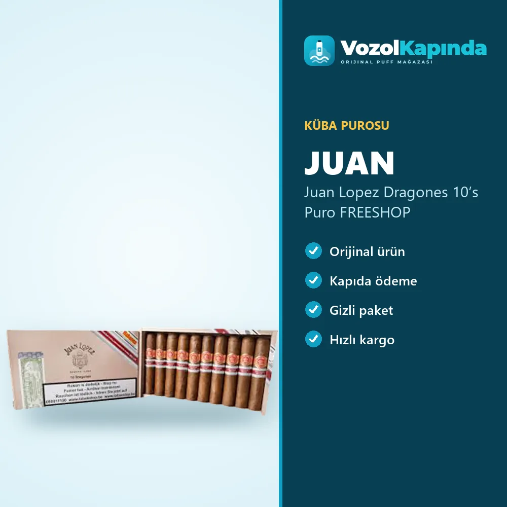 Juan Lopez Dragones 10’s Puro FREESHOP özellikleri: orijinal ürün, kapıda ödeme, gizli paket
