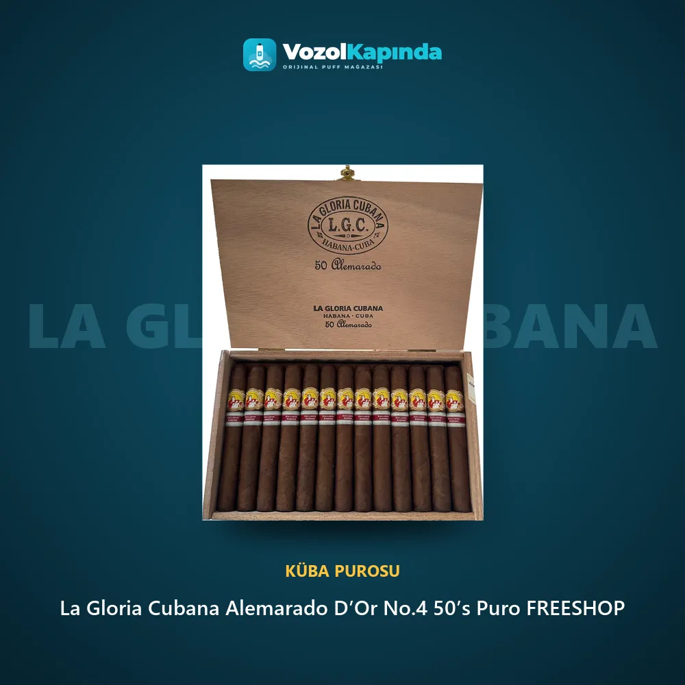 La Gloria Cubana Alemarado D’Or No.4 50’s Puro FREESHOP bilgi kartı, orijinal Küba purosu