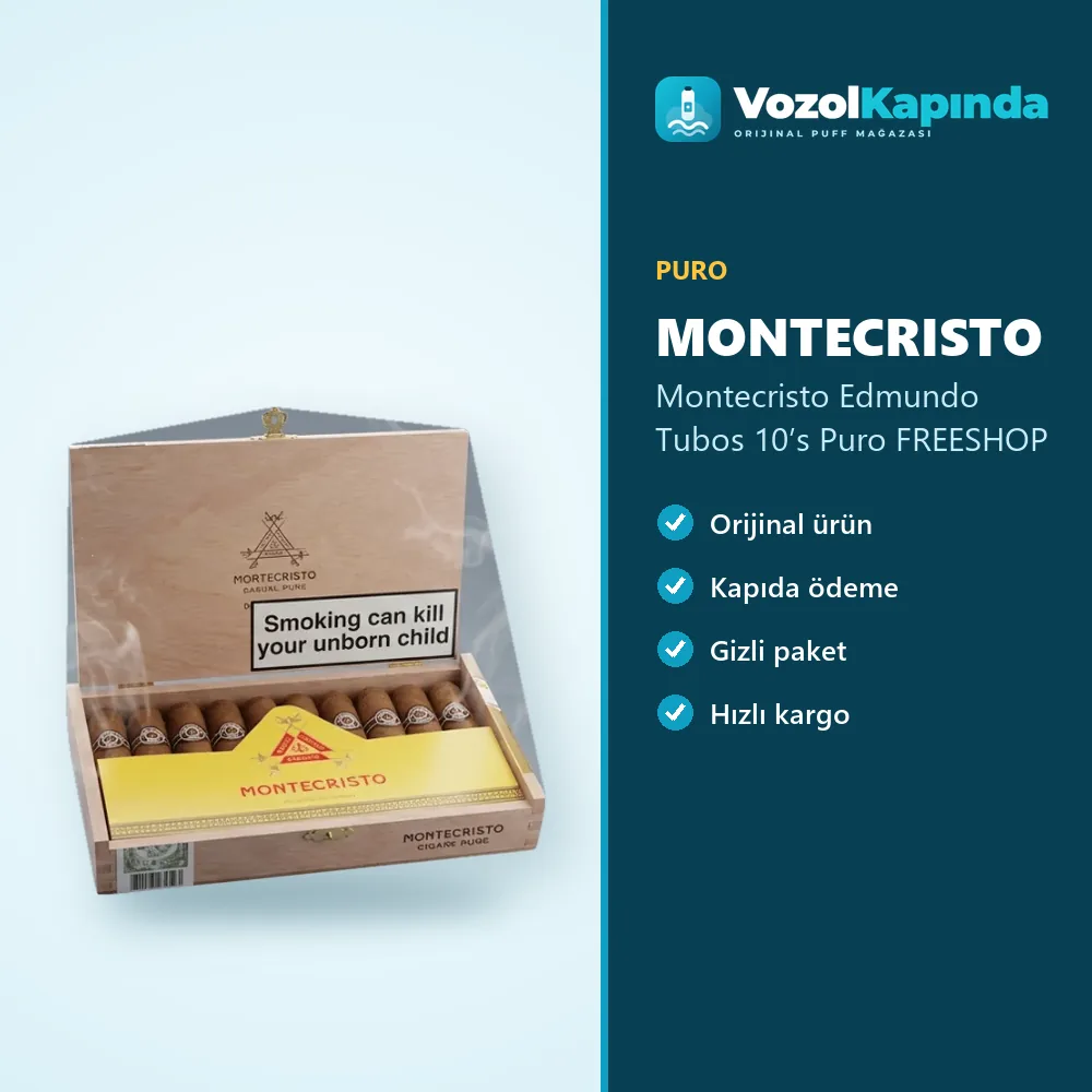 Montecristo Edmundo Tubos 10’s Puro FREESHOP Özellikleri Montecristo Edmundo Tubos 10’s Puro FREESHOP özellikleri: orijinal ürün, kapıda ödeme, gizli paket