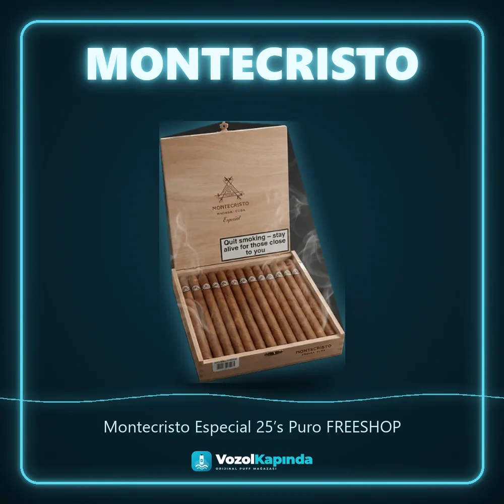 Montecristo Especial 25’s Puro FREESHOP Sipariş Bilgileri Montecristo Especial 25’s Puro FREESHOP bilgi kartı, orijinal puro