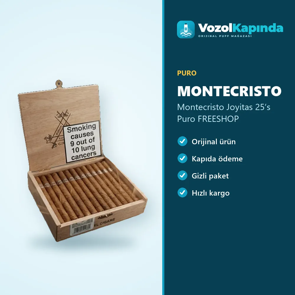 Montecristo Joyitas 25’s Puro FREESHOP Özellikleri Montecristo Joyitas 25’s Puro FREESHOP özellikleri: orijinal ürün, kapıda ödeme, gizli paket