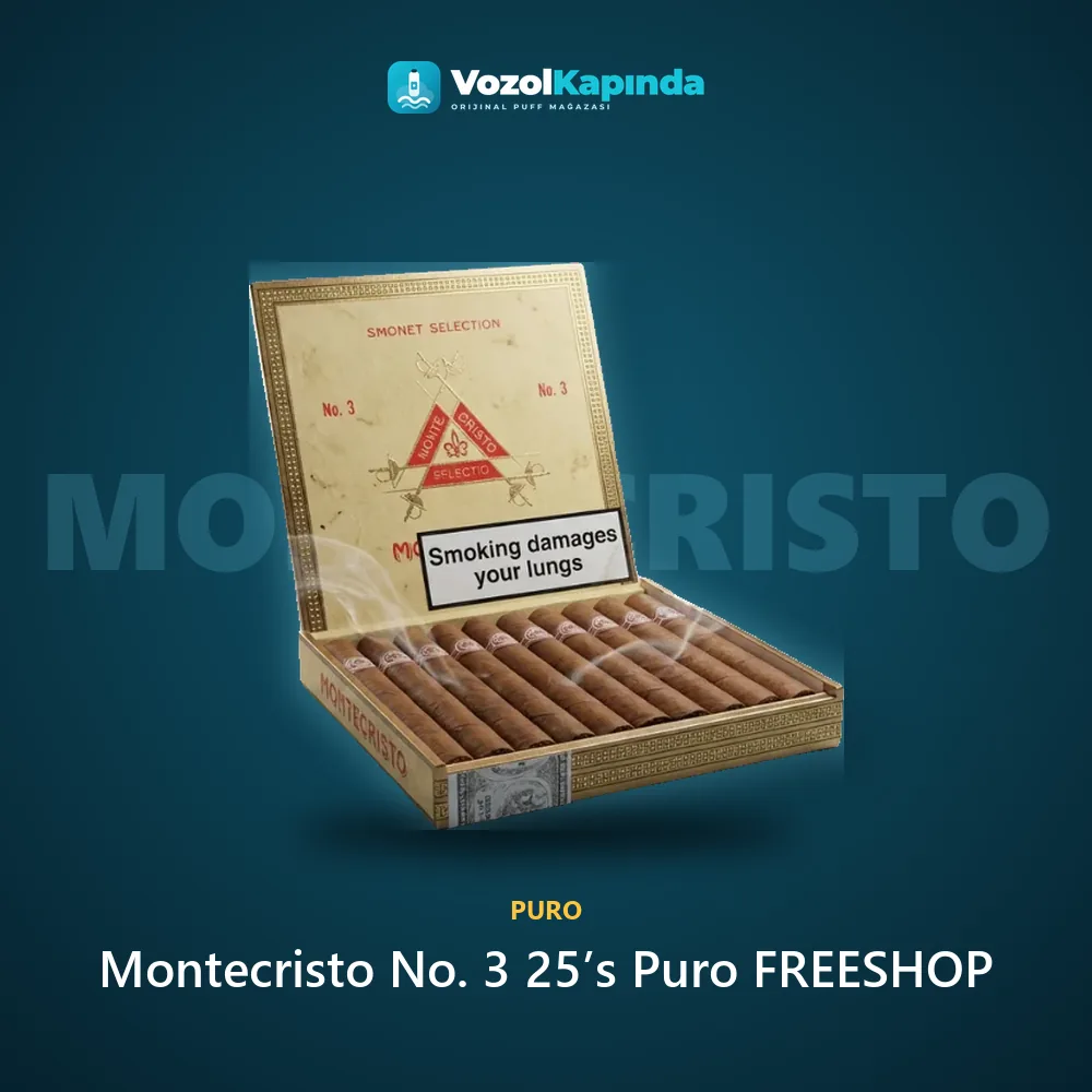 Montecristo No. 3 25’s Puro FREESHOP sipariş avantajları: kapıda ödeme ve gizli paket