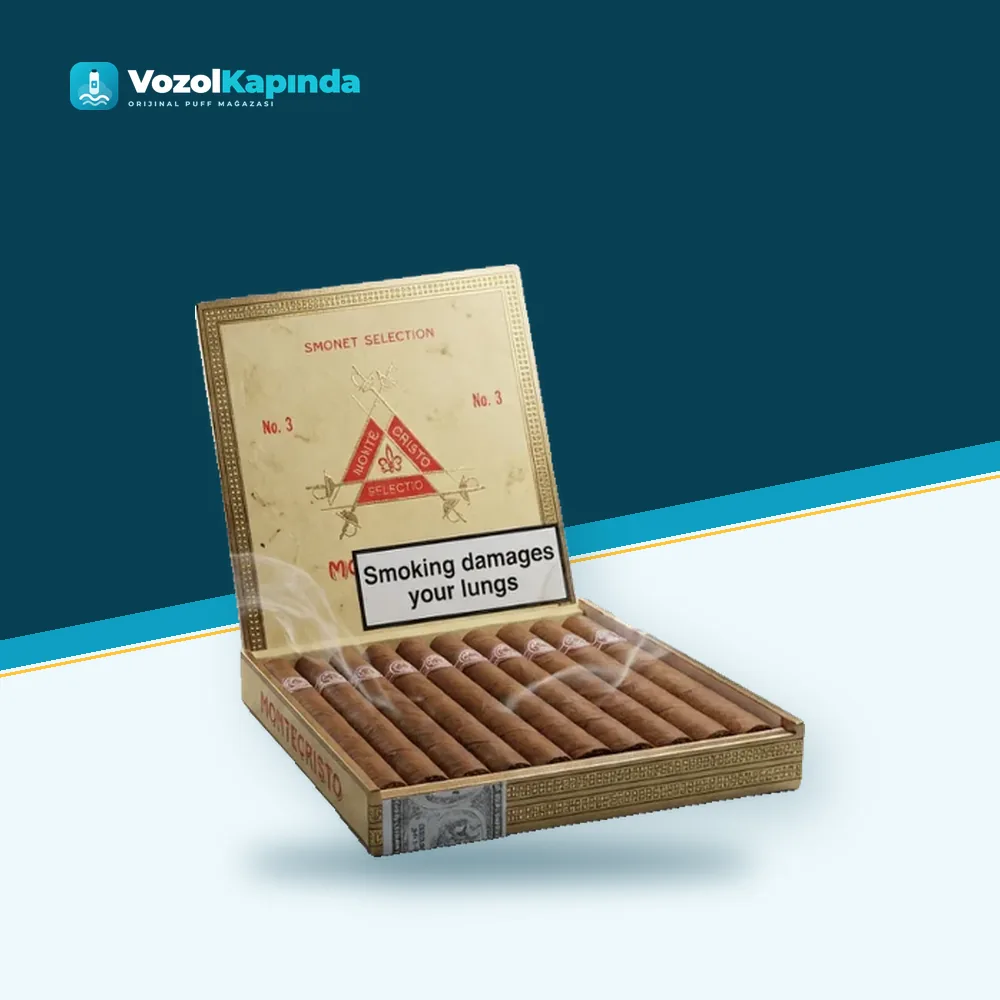 Montecristo No. 3 25’s Puro FREESHOP ön yüz görseli, orijinal ambalaj