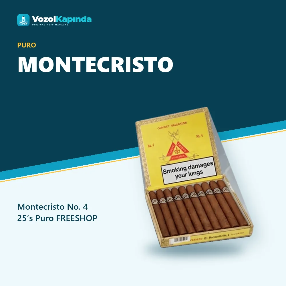 Montecristo No. 4 25’s Puro FREESHOP sipariş avantajları: kapıda ödeme ve gizli paket