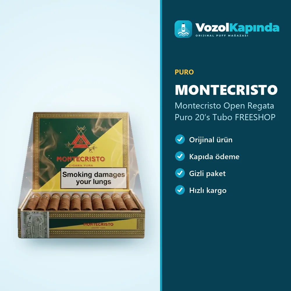 Montecristo Open Regata Puro 20’s Tubo FREESHOP Özellikleri Montecristo Open Regata Puro 20’s Tubo FREESHOP bilgi kartı, orijinal puro