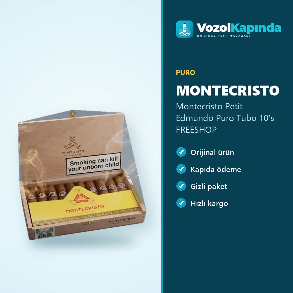 Montecristo Petit Edmundo Puro Tubo 10’s FREESHOP Bilgi Kartı Montecristo Petit Edmundo Puro Tubo 10’s FREESHOP özellikleri: orijinal ürün, kapıda ödeme, gizli paket