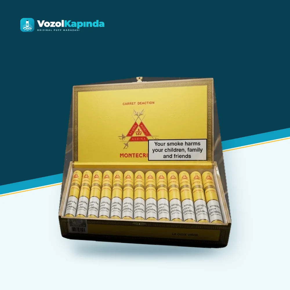 Montecristo Petit Tubos Puro 25’s FREESHOP ön yüz görseli, orijinal ambalaj