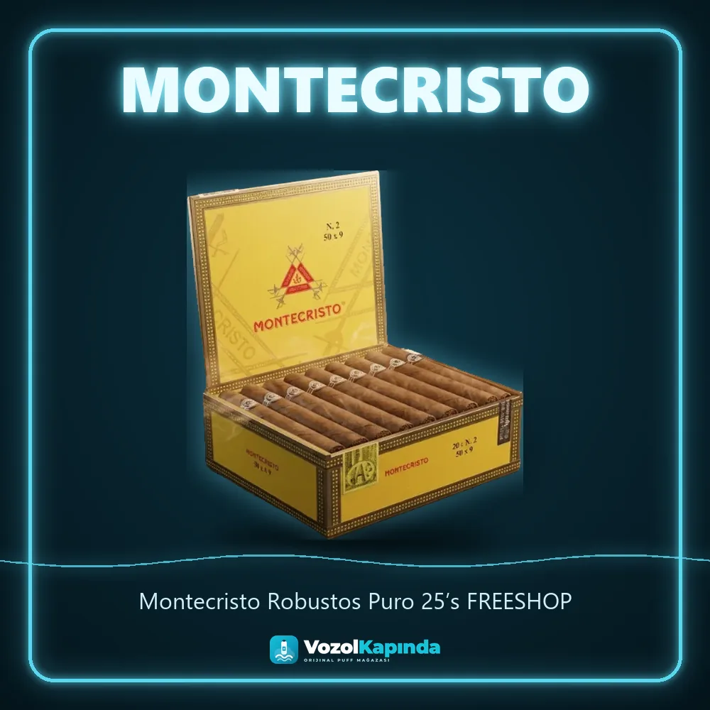 Montecristo Robustos Puro 25’s FREESHOP Bilgi Kartı Montecristo Robustos Puro 25’s FREESHOP sipariş avantajları: kapıda ödeme ve gizli paket