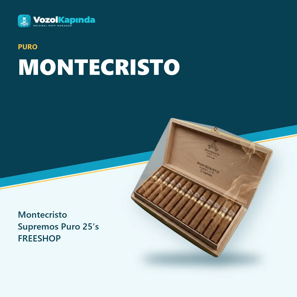 Montecristo Supremos Puro 25’s FREESHOP Bilgi Kartı Montecristo Supremos Puro 25’s FREESHOP sipariş avantajları: kapıda ödeme ve gizli paket