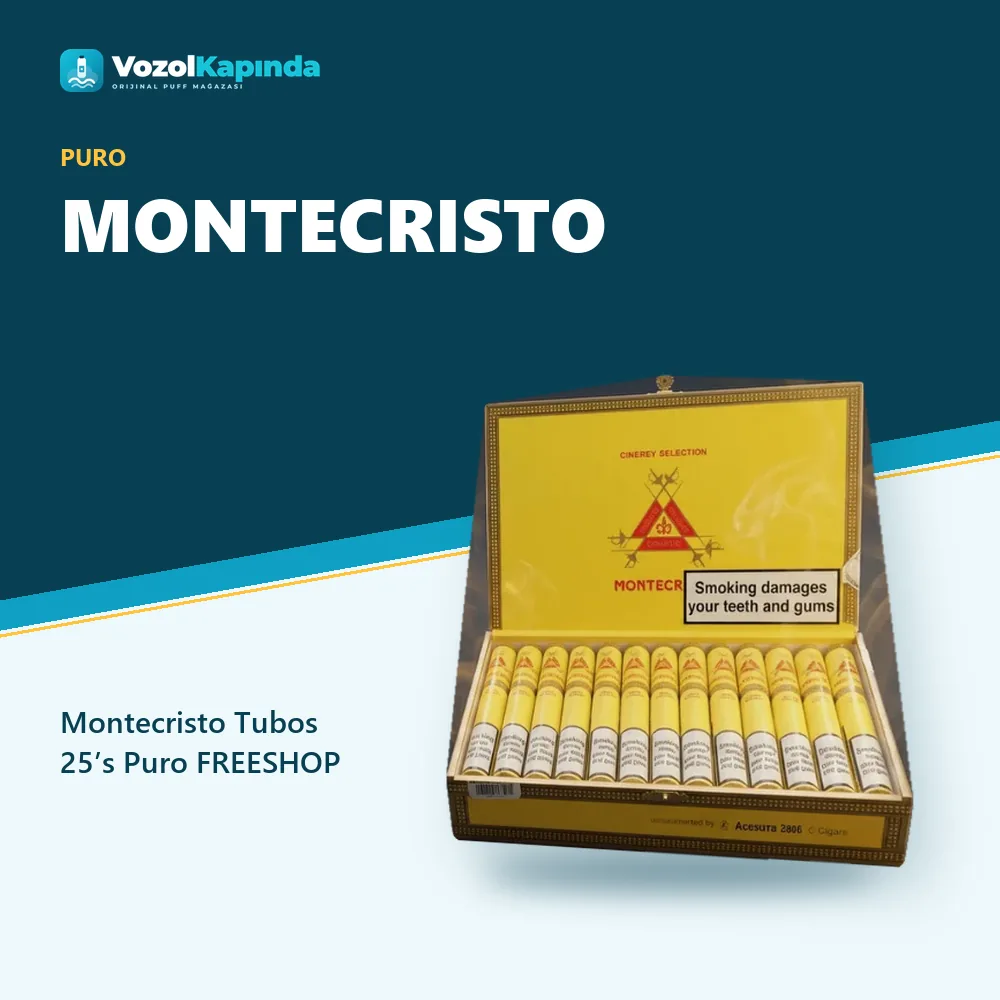 Montecristo Tubos 25’s Puro FREESHOP Bilgi Kartı Montecristo Tubos 25’s Puro FREESHOP sipariş avantajları: kapıda ödeme ve gizli paket