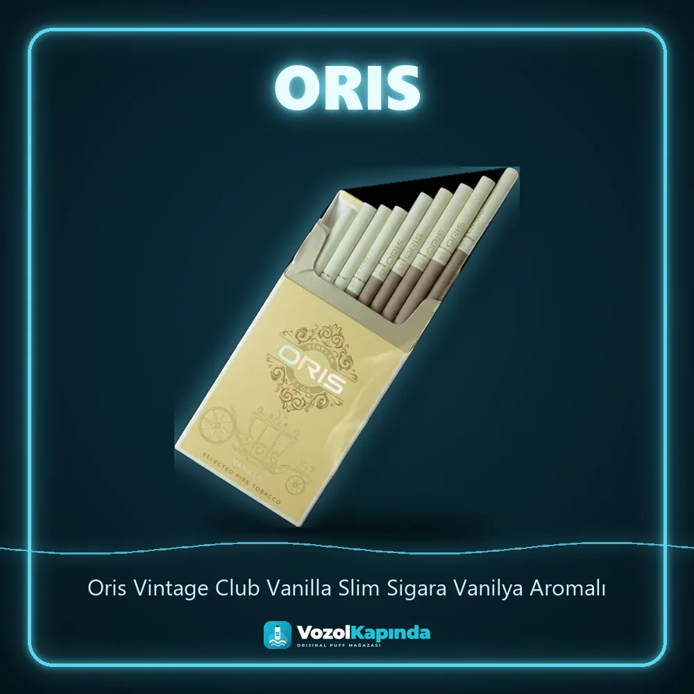 Oris Vintage Club Vanilla Slim Sigara Vanilya Aromalı Bilgi Kartı Oris Vintage Club Vanilla Slim Sigara Vanilya Aromalı özellikleri: orijinal ürün, kapıda ödeme, gizli paket