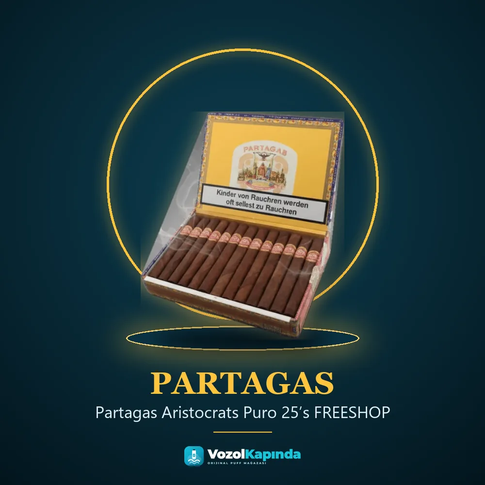 Partagas Aristocrats Puro 25’s FREESHOP bilgi kartı, orijinal puro