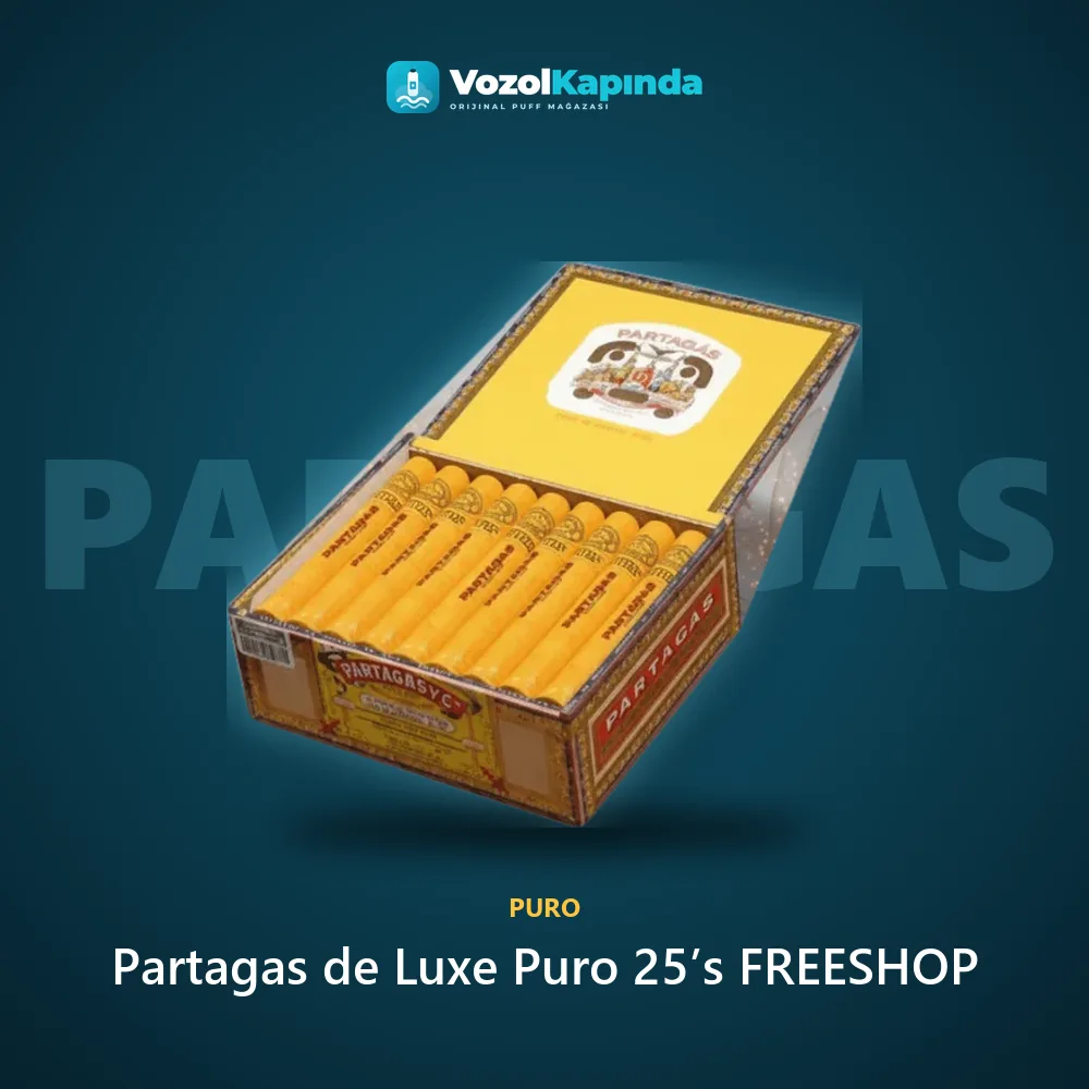 Partagas de Luxe Puro 25’s FREESHOP bilgi kartı, orijinal puro