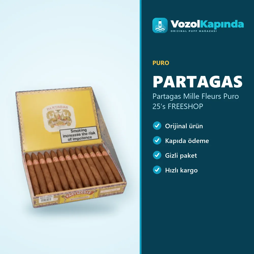 Partagas Mille Fleurs Puro 25’s FREESHOP Sipariş Bilgileri Partagas Mille Fleurs Puro 25’s FREESHOP özellikleri: orijinal ürün, kapıda ödeme, gizli paket