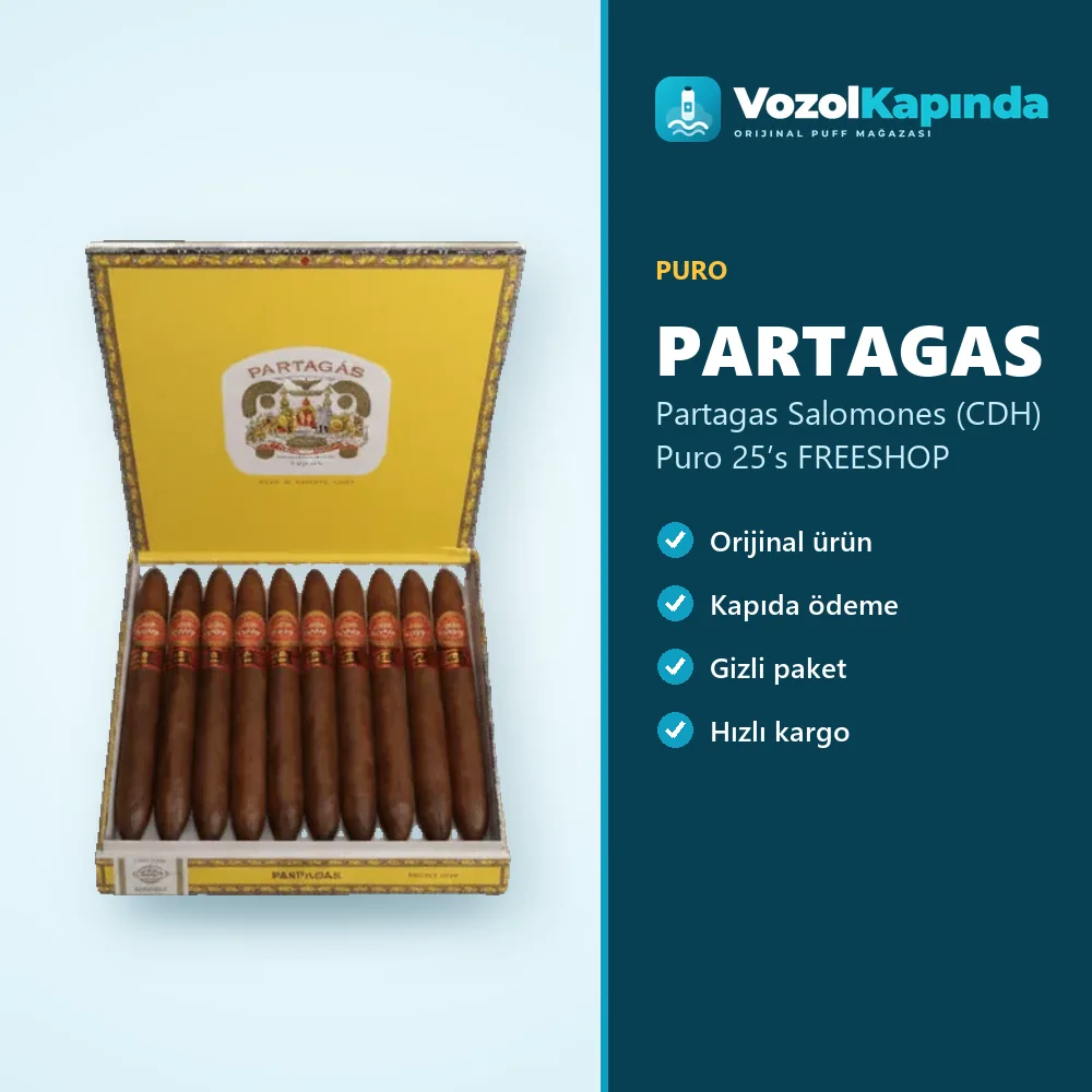 Partagas Salomones (CDH) Puro 25’s FREESHOP Sipariş Bilgileri Partagas Salomones (CDH) Puro 25’s FREESHOP özellikleri: orijinal ürün, kapıda ödeme, gizli paket