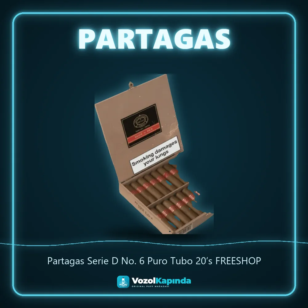 Partagas Serie D No. 6 Puro Tubo 20’s FREESHOP Bilgi Kartı Partagas Serie D No. 6 Puro Tubo 20’s FREESHOP bilgi kartı, orijinal puro