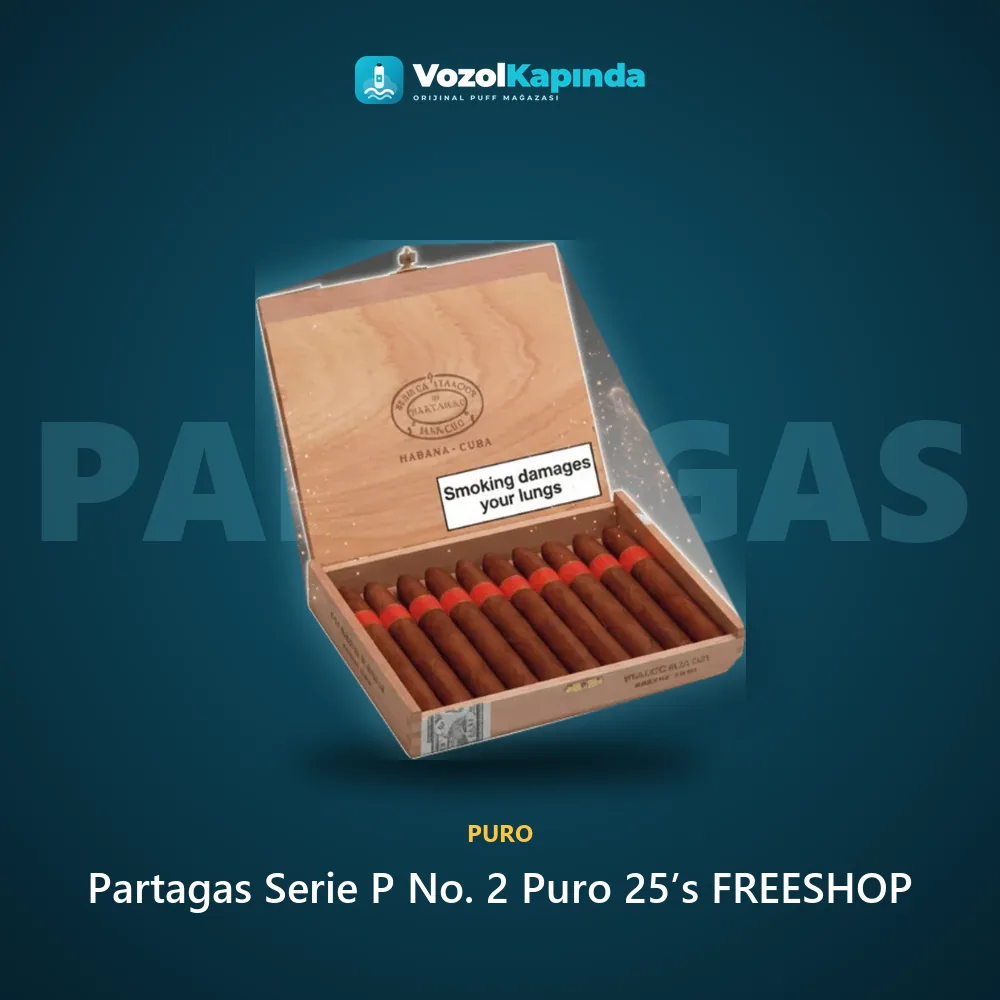 Partagas Serie P No. 2 Puro 25’s FREESHOP Özellikleri Partagas Serie P No. 2 Puro 25’s FREESHOP bilgi kartı, orijinal puro