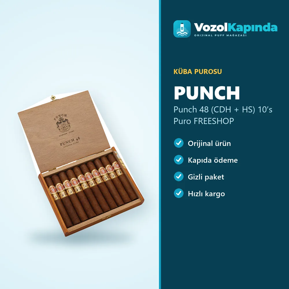 Punch 48 (CDH + HS) 10’s Puro FREESHOP Bilgi Kartı Punch 48 (CDH + HS) 10’s Puro FREESHOP özellikleri: orijinal ürün, kapıda ödeme, gizli paket