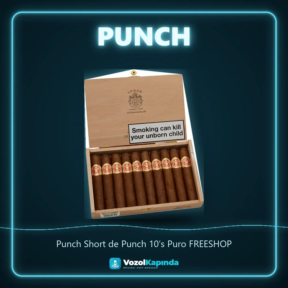 Punch Short de Punch 10’s Puro FREESHOP Özellikleri Punch Short de Punch 10’s Puro FREESHOP bilgi kartı, orijinal Küba purosu