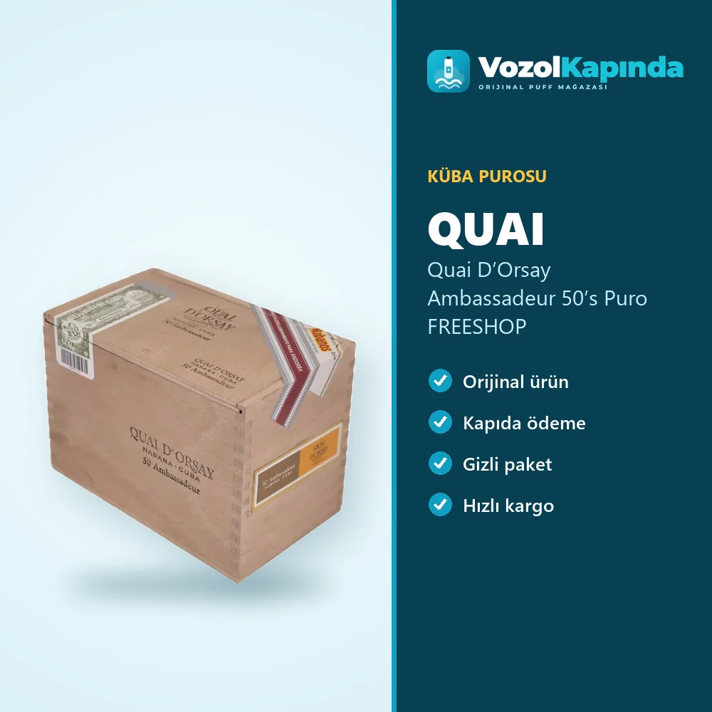Quai D’Orsay Ambassadeur 50’s Puro FREESHOP Bilgi Kartı Quai D’Orsay Ambassadeur 50’s Puro FREESHOP özellikleri: orijinal ürün, kapıda ödeme, gizli paket