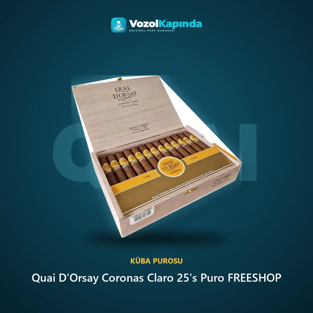 Quai D’Orsay Coronas Claro 25’s Puro FREESHOP Sipariş Bilgileri Quai D’Orsay Coronas Claro 25’s Puro FREESHOP bilgi kartı, orijinal Küba purosu