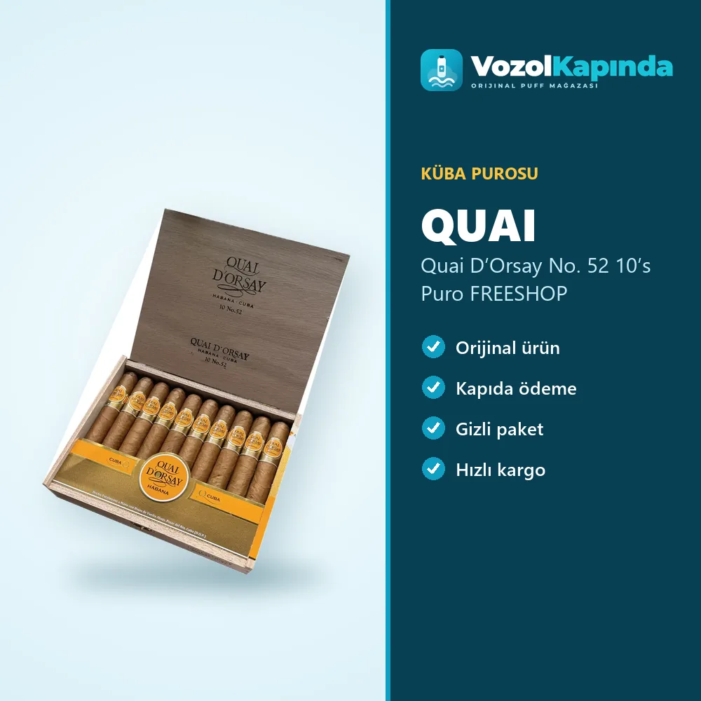 Quai D’Orsay No. 52 10’s Puro FREESHOP Özellikleri Quai D’Orsay No. 52 10’s Puro FREESHOP sipariş avantajları: kapıda ödeme ve gizli paket