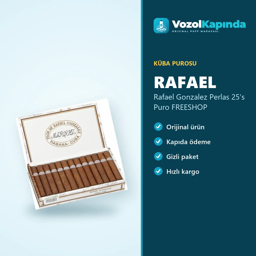 Rafael Gonzalez Perlas 25’s Puro FREESHOP Sipariş Bilgileri Rafael Gonzalez Perlas 25’s Puro FREESHOP özellikleri: orijinal ürün, kapıda ödeme, gizli paket