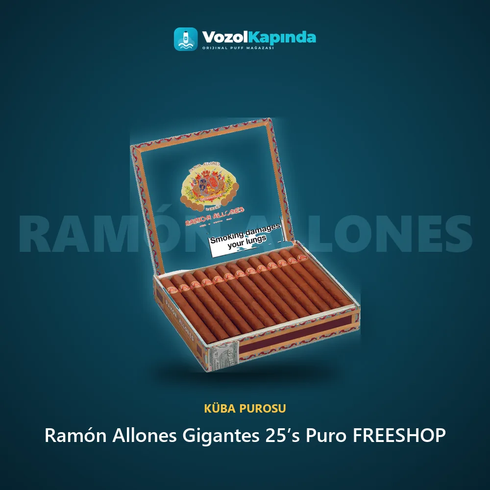 Ramón Allones Gigantes 25’s Puro FREESHOP bilgi kartı, orijinal Küba purosu