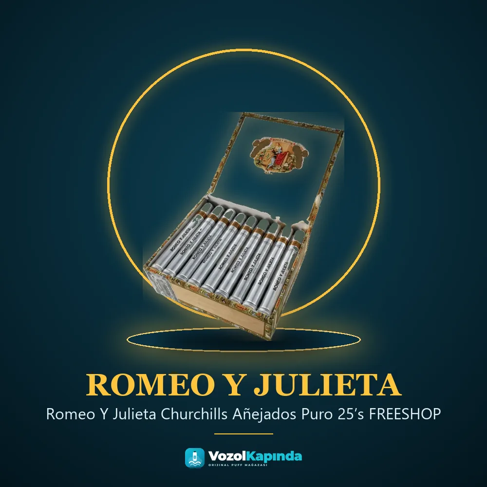 Romeo Y Julieta Churchills Añejados Puro 25’s FREESHOP Sipariş Bilgileri Romeo Y Julieta Churchills Añejados Puro 25’s FREESHOP bilgi kartı, orijinal Küba purosu