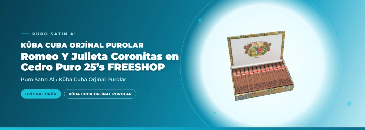 Romeo Y Julieta Coronitas en Cedro Puro 25’s  FREESHOP