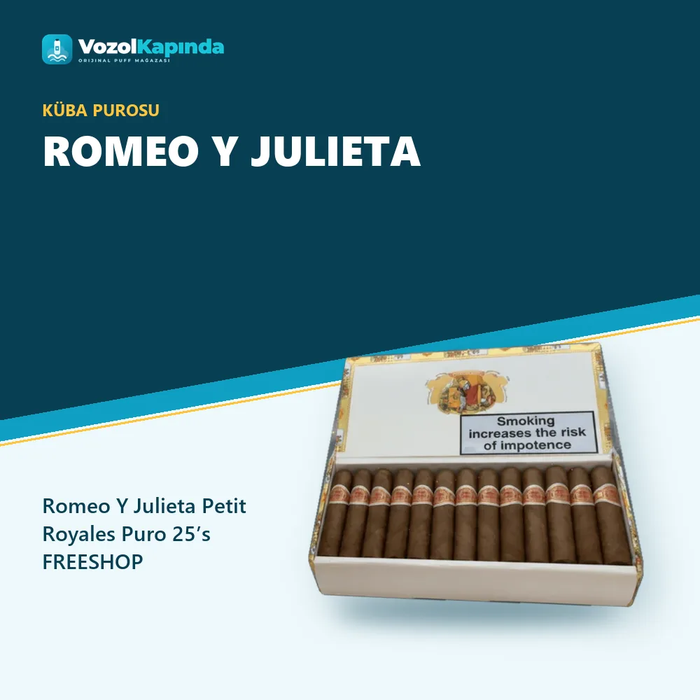 Romeo Y Julieta Petit Royales Puro 25’s FREESHOP Sipariş Bilgileri Romeo Y Julieta Petit Royales Puro 25’s FREESHOP bilgi kartı, orijinal Küba purosu