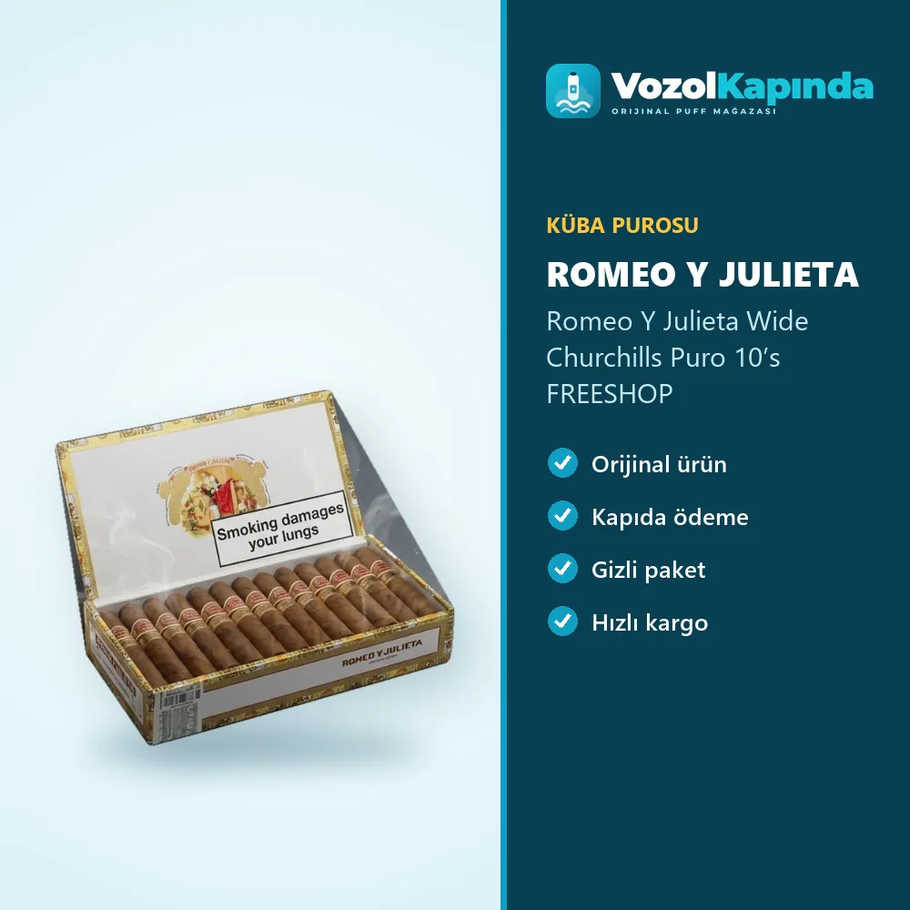 Romeo Y Julieta Wide Churchills Puro 10’s FREESHOP Sipariş Bilgileri Romeo Y Julieta Wide Churchills Puro 10’s FREESHOP özellikleri: orijinal ürün, kapıda ödeme, gizli paket