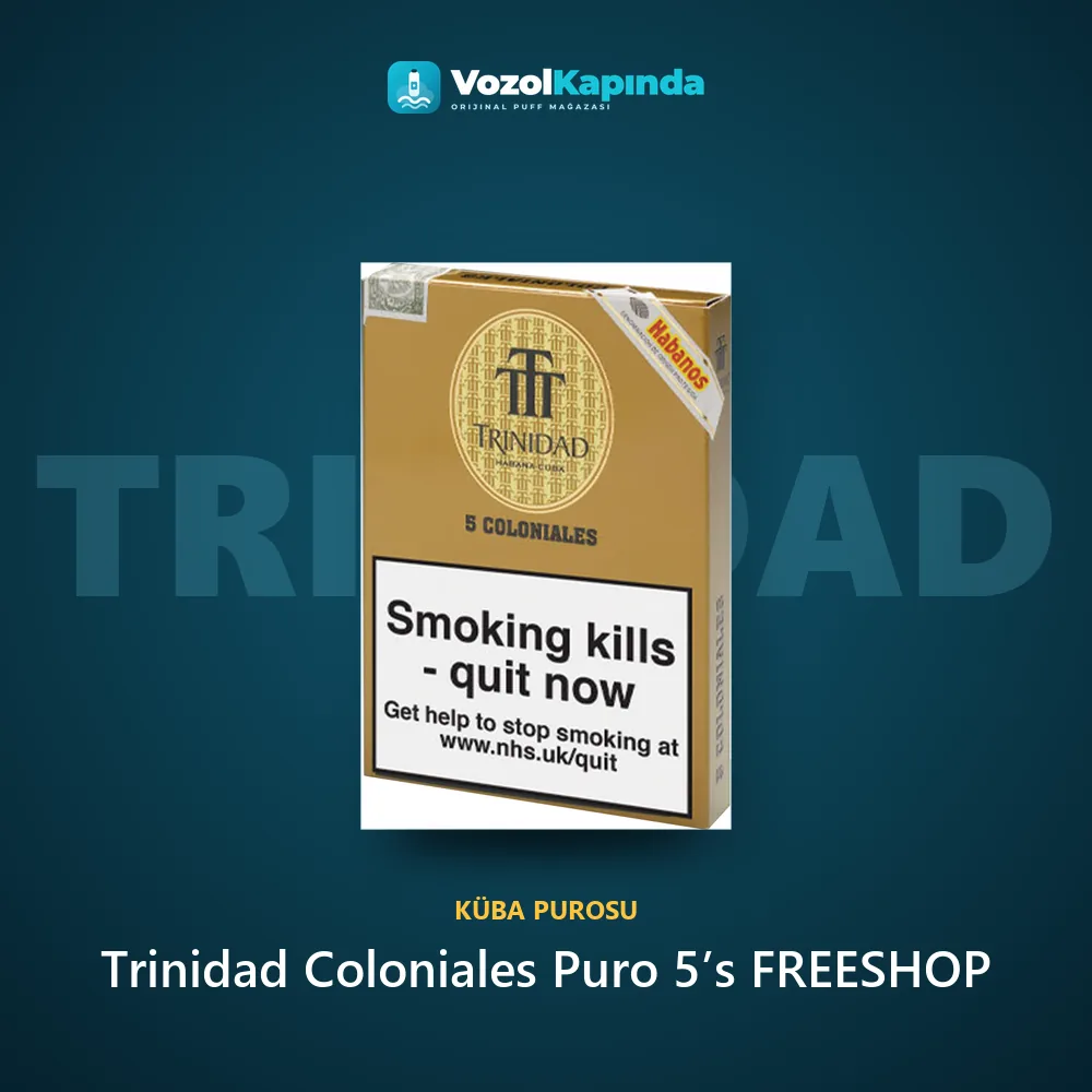 Trinidad Coloniales Puro 5’s FREESHOP Sipariş Bilgileri Trinidad Coloniales Puro 5’s FREESHOP bilgi kartı, orijinal Küba purosu