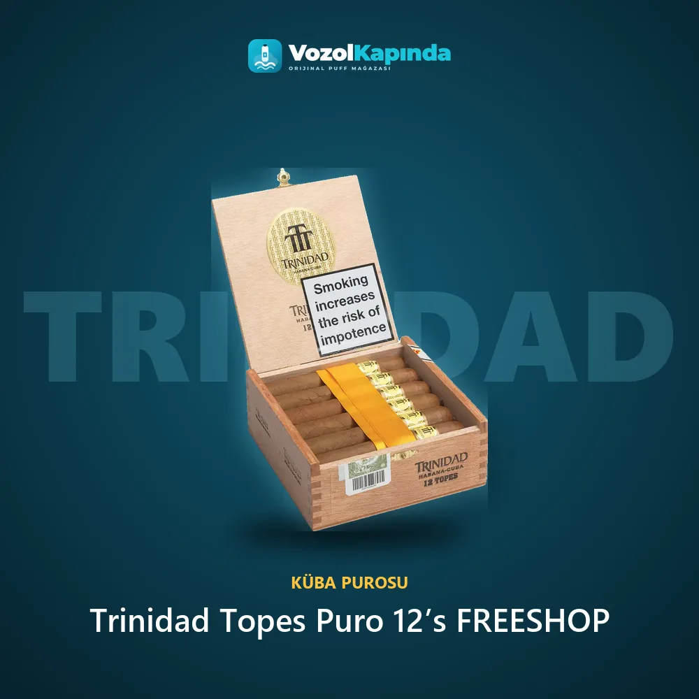 Trinidad Topes Puro 12’s FREESHOP bilgi kartı, orijinal Küba purosu
