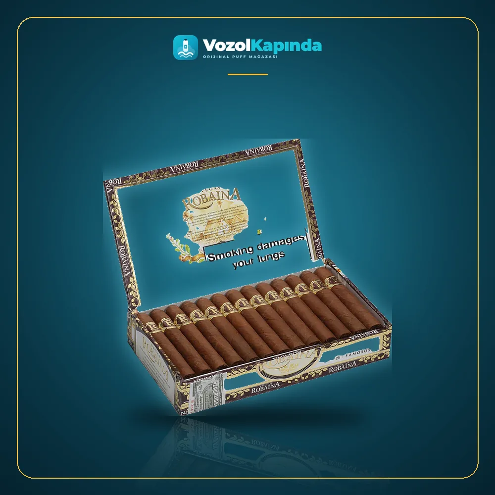 Vegas Robaina Famosos 25’s Puro FREESHOP Paket Görünümü Vegas Robaina Famosos 25’s Puro FREESHOP ürün görseli, orijinal Küba purosu