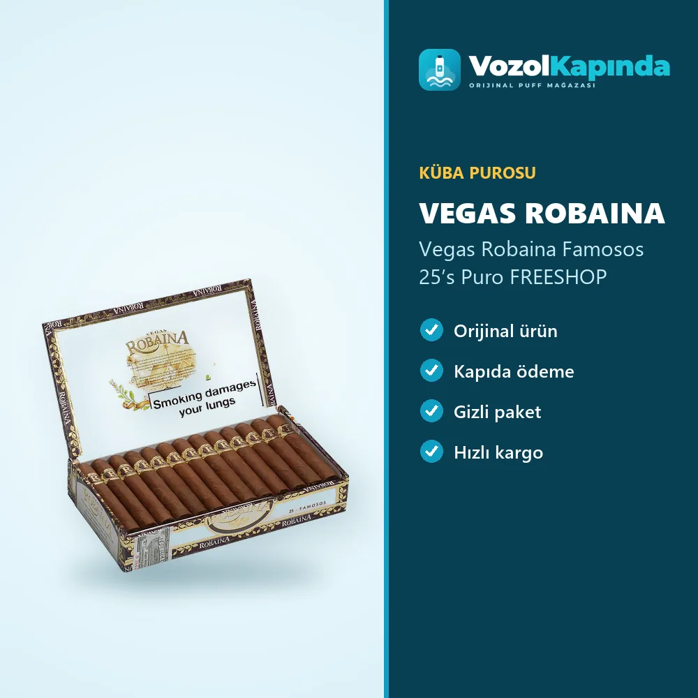Vegas Robaina Famosos 25’s Puro FREESHOP Özellikleri Vegas Robaina Famosos 25’s Puro FREESHOP bilgi kartı, orijinal Küba purosu
