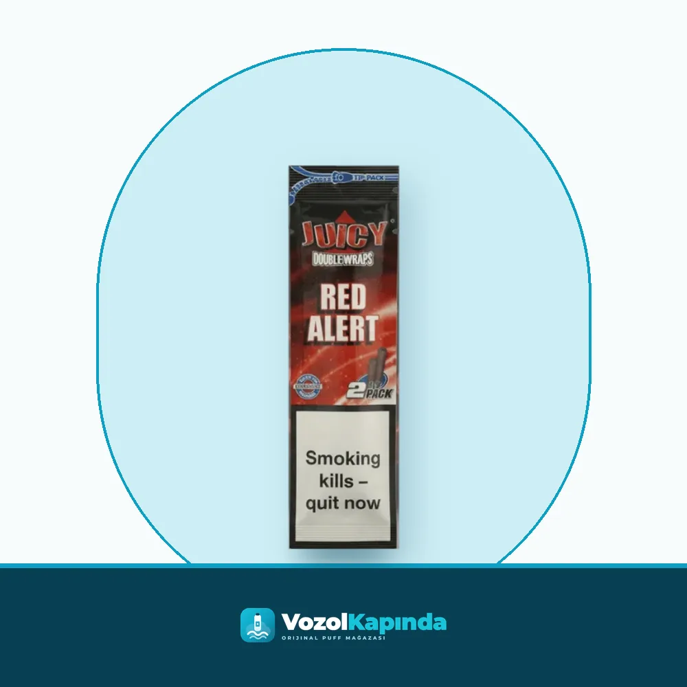 Juicy Double Wraps Red Alert Çilek Aromalı Puro Kağıdı ürün görseli, orijinal sarma kağıdı
