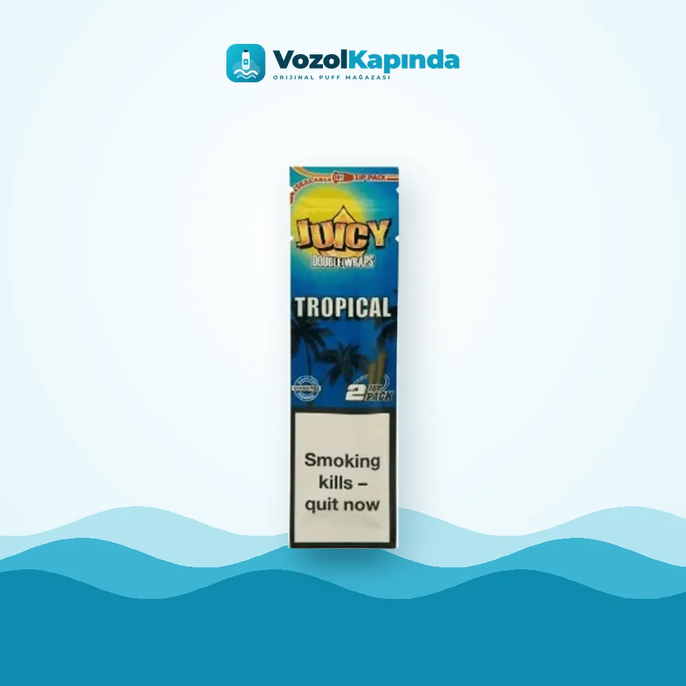 Juicy Double Wraps Tropical Puro Kağıdı Ürün Görseli Juicy Double Wraps Tropical Puro Kağıdı ön yüz görseli, orijinal ambalaj