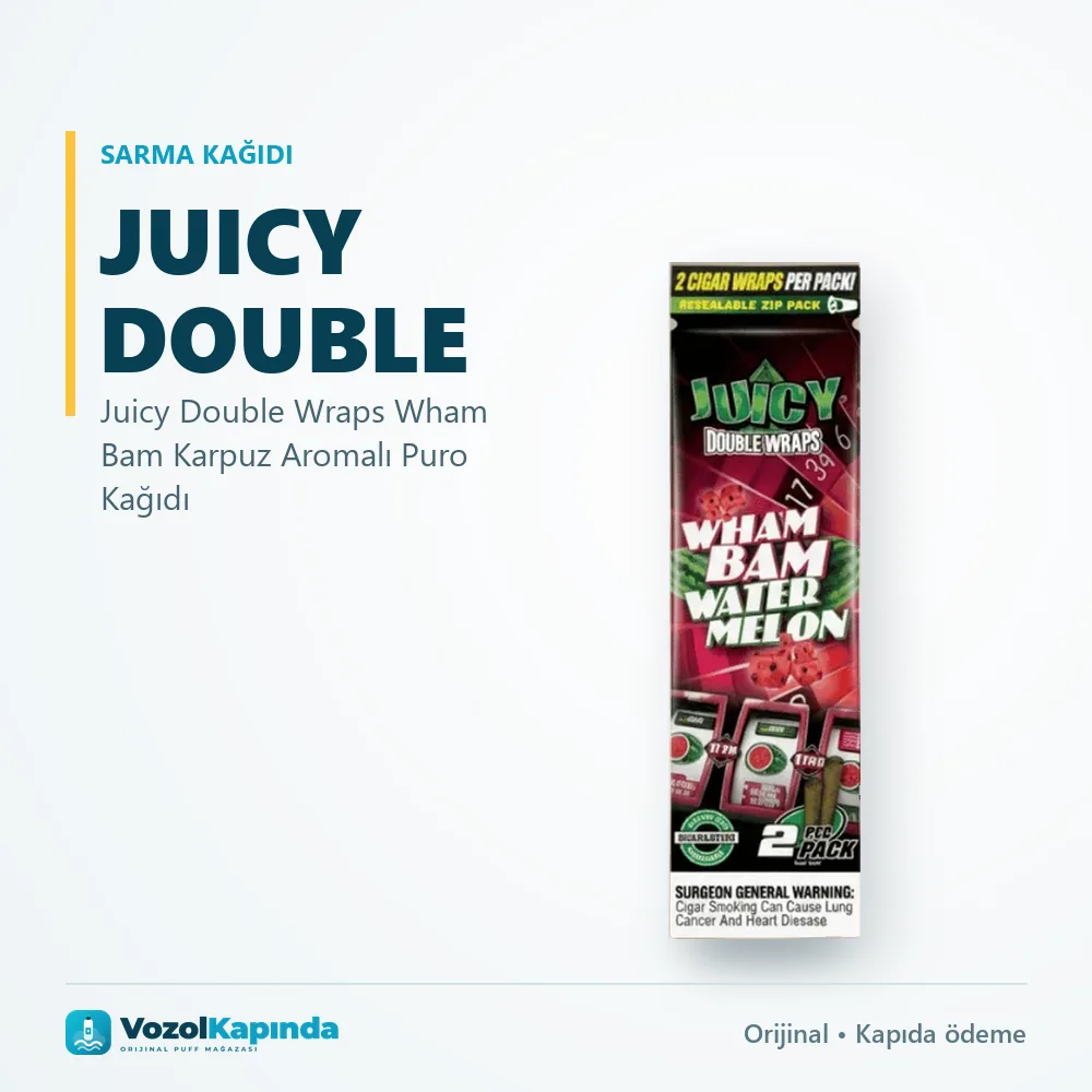 Juicy Double Wraps Wham Bam Karpuz Aromalı Puro Kağıdı Sipariş Bilgileri Juicy Double Wraps Wham Bam Karpuz Aromalı Puro Kağıdı sipariş avantajları: kapıda ödeme ve gizli paket