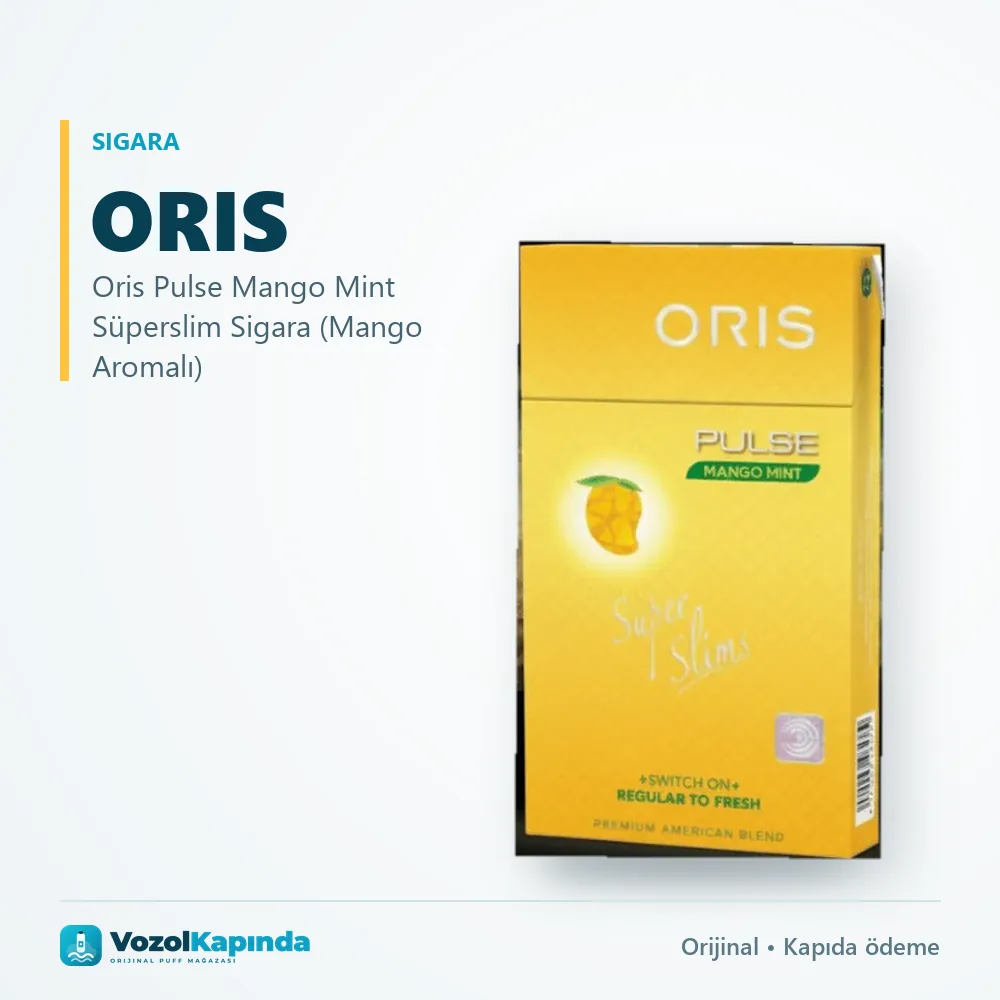 Oris Pulse Mango Mint Süperslim Sigara (Mango Aromalı) Özellikleri Oris Pulse Mango Mint Süperslim Sigara (Mango Aromalı) özellikleri: orijinal ürün, kapıda ödeme, gizli paket
